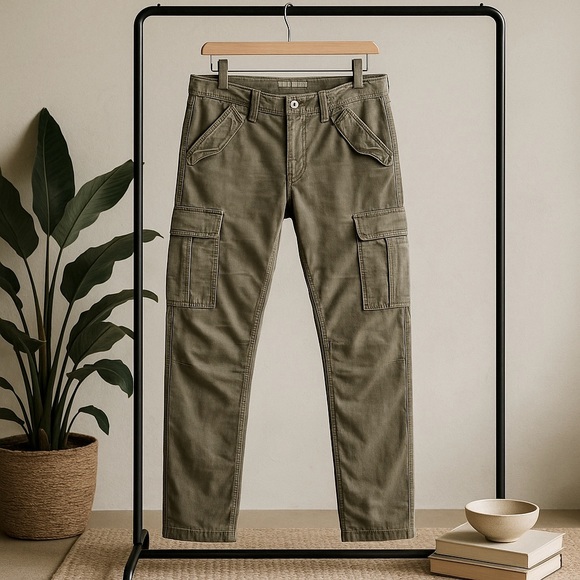 Theory Green Cargo Pants velvet Corduroy with Slim Fit | Sz 25R - Picture 1 of 13